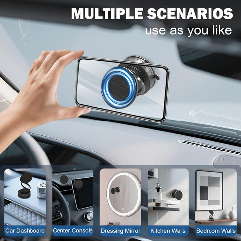 ZOOMKEY 360Adjustable 16/15/14/13/12/Android(Black) Vacuum Suction Bracket for Car Mount,Vacuum Magnetic Phone