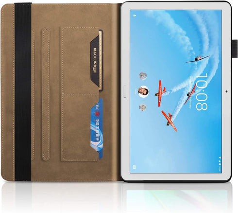 Case for Samsung Galaxy Tab S8 2022/S7 2020 11 Inch PU Leather Folio Stand Cover with Pencil Holder, Brown