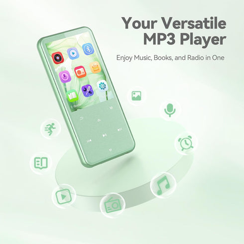 AGPTEK 64GB MP3 M3 2.4 inch 128GB Player with Bluetooth, Music Player with Speaker and FM Radio, Touch Buttons