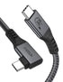 XAOSUN 240W Thunderbolt 4 Cable, 3.3ft Right Angle USB C to USB C, 40Gbps Data, 8K@60Hz for MacBook Docks & eGPU Hub.