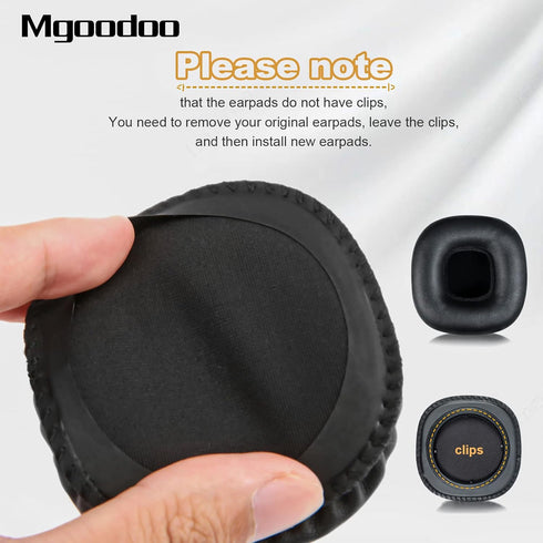 Mgoodoo Replacement Ear Pads for Marshall Mid Bluetooth On-Ear Headphones, Soft Leather Memory Foam Earpads (Black)