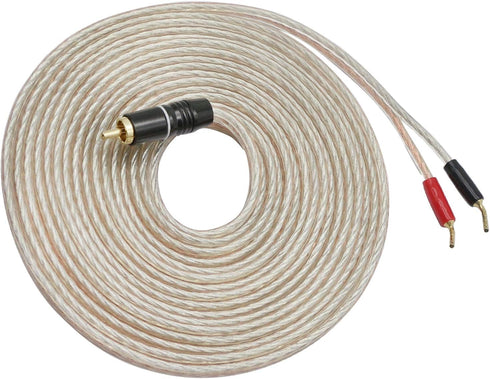 XMSJSIY RCA to Banana Pin Type Plug Speaker Wire,HiFi OFC Speaker Audio Cable Gold Plated RCA Male to Dual Banana Pin Plug Speaker Cord Connector High Level for Amplifiers Subwoofer (5 M) by XMSJSIY