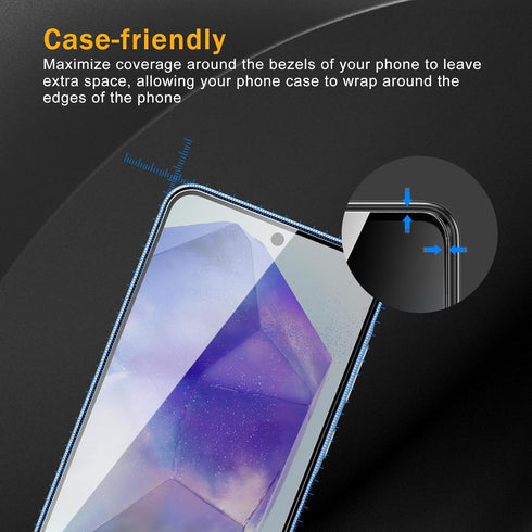 3 Pack Privacy Screen Protector for Samsung Galaxy A55 5G/A35 5G with 3 Pack Camera Lens Protector