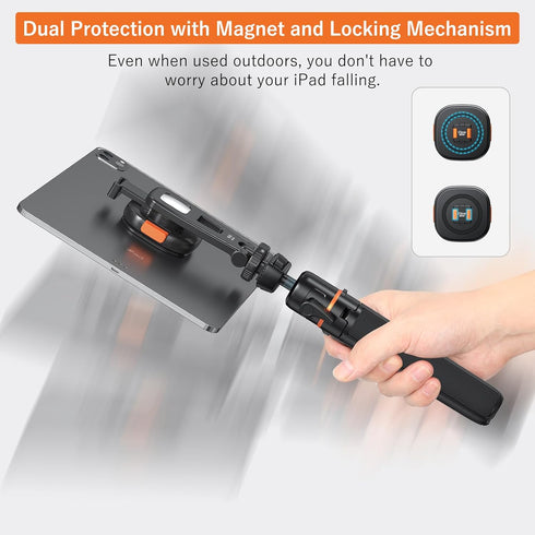 VRIG 1/4" MG-03L Tripod Mount Adapter for iPad, Magnetic Quick-Release Adapter Compatible with Smartphones and Tablets