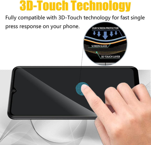 3 Pack Anti-Spy Tempered Glass Privacy Screen Protector for Samsung Galaxy A12/A13/A32 5G/A03S/A02S/A04E/A04S, Full