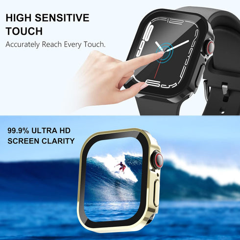 Wingle Waterproof Case for Apple Watch 44mm Series SE 4 5 6, Compatible Full Protective Hard PC Cover with Built-in