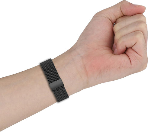 FitTurn Slim Mesh Stainless Steel Quick Release Wristband for Cubitt Aura Pro Smartwatch, Adjustable Strap