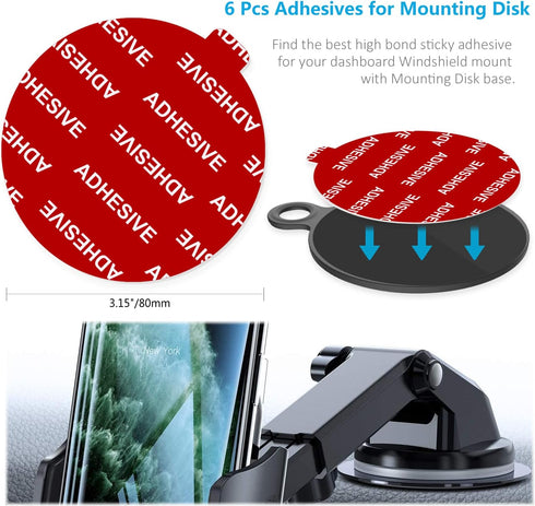 AZXYI Very High Bond Sticky Adhesive, 6 Pack Dashboard Pad Mounting Disk Replacement Kit