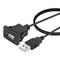 YACSEJAO USB Square Flush Mount Cable, USB 2.0 Single Port Dashboard Panel Extension for Car, 1m