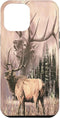 Camo Deer Elk Buck Case for iPhone 14 Pro Max - American Elk Hunter Dad Design