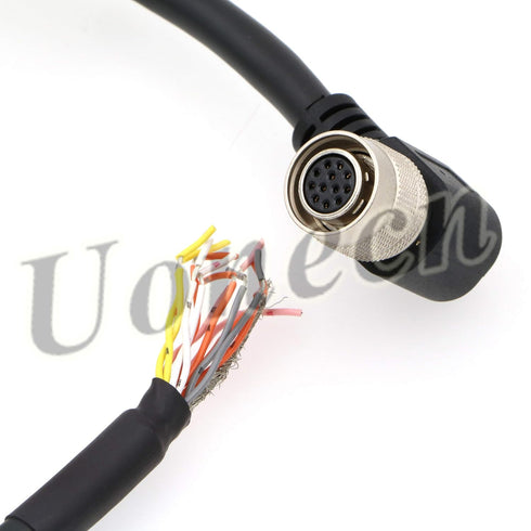 Uonecn Hirose 12 Pin Female Right Angle to Open End Power Cable for Hitachi Coaxial Cord, 39 inches
