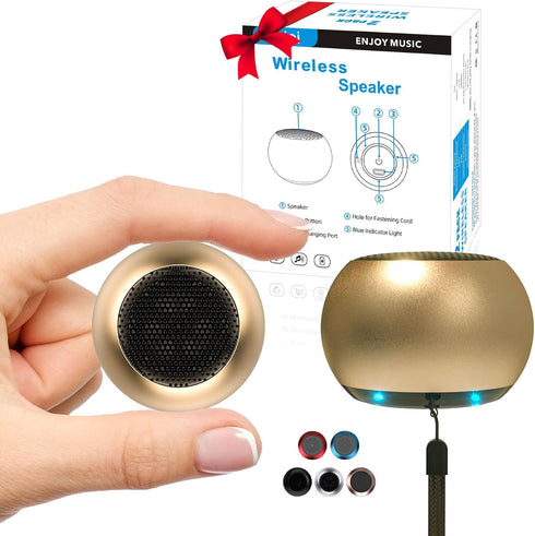 SEVENKA 2 Bluetooth Mini Speakers, 3W Small Portable Wireless Speaker with Lanyard, Water