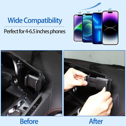 Car Phone Mount for Chevrolet Corvette C8 2020-2024, Center Console Navigation Screen Holder, Handsfree Stand - Style A