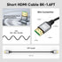 8K 1.6FT 5-Pack, 48Gbps 2.1 HDCP2.3, Dolby HDR10+ PS5, Slim HDMI Cables High-Speed, Short HDMI Cord for Neat, Supports