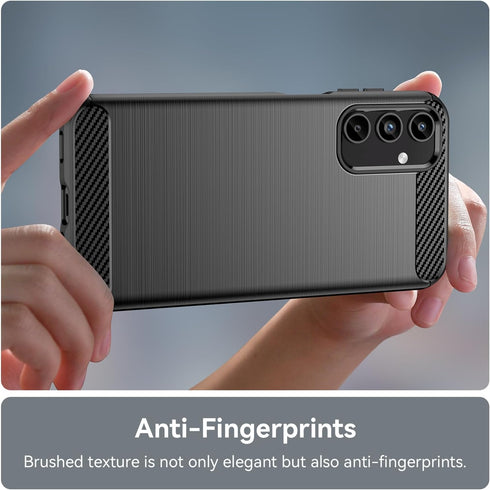 Shockproof Carbon Fiber Jacket Case for Samsung Galaxy A15 5G, Scratch Resistant Soft TPU, for Galaxy A15 4G (Black)