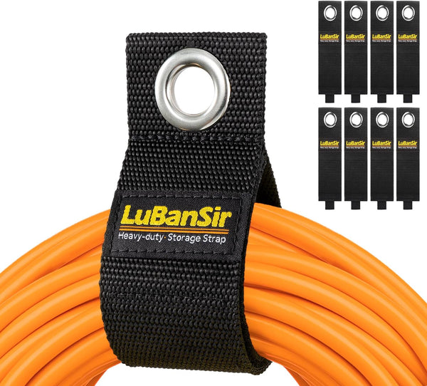 LuBanSir 9 Pack Extension Cord Holder, 17-Inch Storage Strap for Garage Organization and Storage