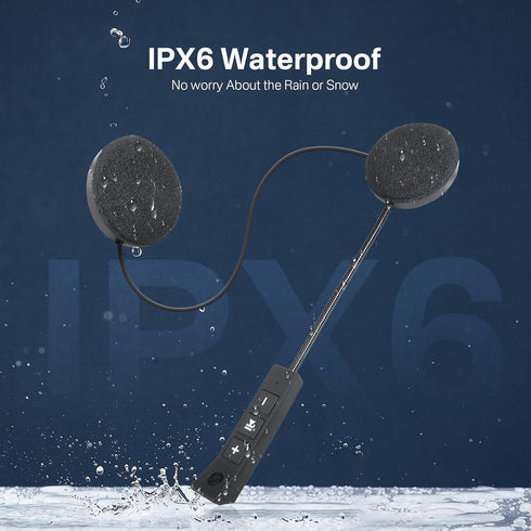 Motorcycle Helmet Bluetooth Headset - Outdoor Waterproof Sports Hands Free Speakers, 15 Hours Playing Time