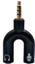 3.5mm Headphone Y Splitter Adapter, Gold Plated 4 Pole Male to Female Audio Stereo Converter (2-Pack)
