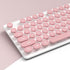 Typewriter Keyboard, 104-Key Punk Retro Gaming Keyboard, Wired USB, LED White Backlit, Cute for PC/Win/Mac/Laptop (Pink)