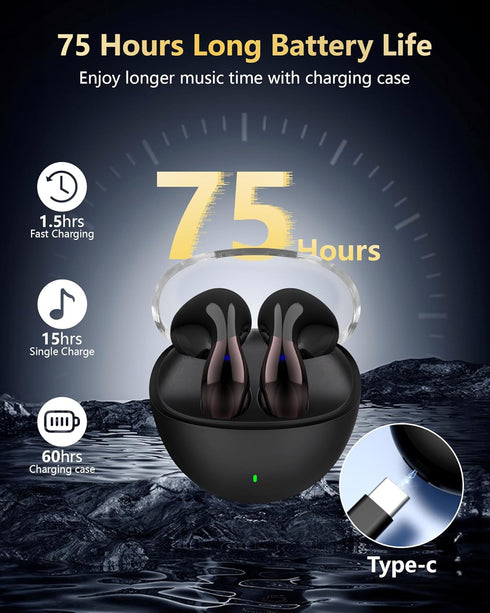 Wireless Earbuds, 5.3 Headphones with 40Hrs Playtime, Waterproof Stereo in-Ear Earphones for iPhone Android