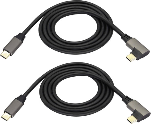 90 Degree Type C 3.1 Extension Cable, 4K@60Hz Right & Left Angle USB Male to Male Connector, 1M/2Pack
