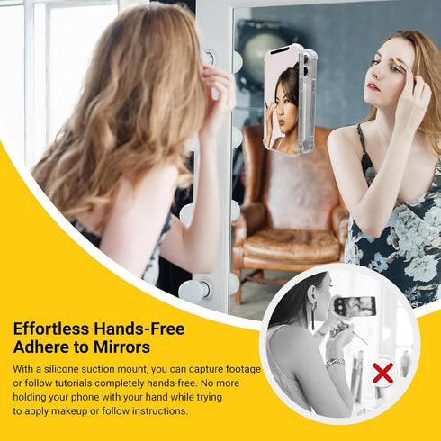 AZXYI 2.36"x3.66" Double-Sided Silicone Suction Phone Case Mount, Durable, Hands-Free Non Slip Accessories, Enhanced