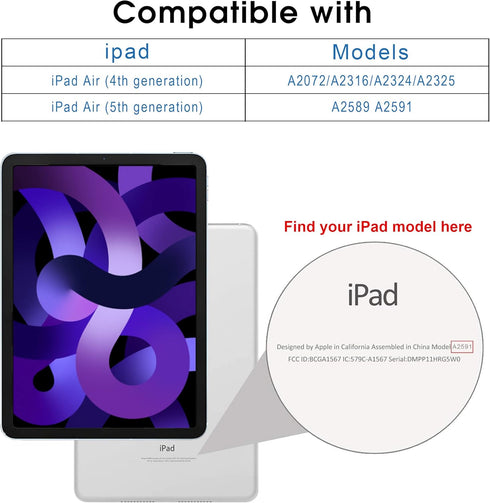 Arae Case for iPad Air 6th Generation 11 inch 2024, Trifold Kickstand Smart Cover with Pencil Holder, Baby Blue