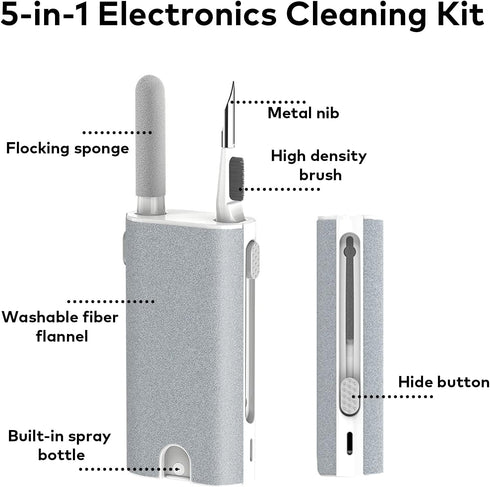 5-in-1 Electronic Cleaner Kit - Portable Cleaning Kit for Airpods/Earbuds/Phone/Camera/Watch/Laptop