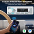 Single Din Marine Stereo Receiver: Bluetooth Boat Radio with Digital LCD Display, AM FM MP3, USB Charging