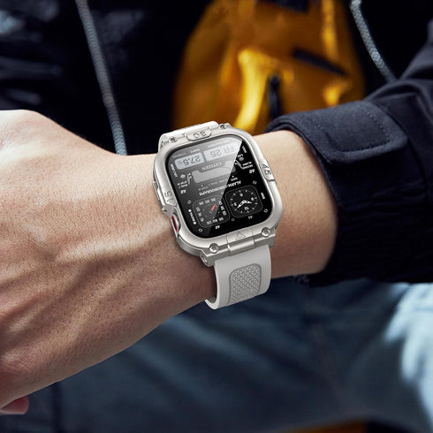 Dsytom Waterproof Case with Band - Compatible for Apple Watch Band 45mm 44mm 41mm 40mm, Rugged Shockproof Smartwatch