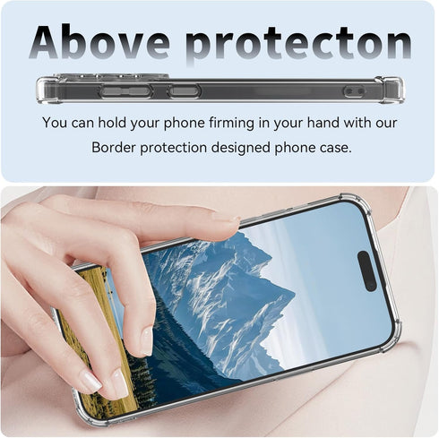 Mxfdegf 16 16 6.1 inch,Black for iPhone case,Slim Transparent Flexible TPU Durable Shockproof Anti-Scratch Anti-Fall