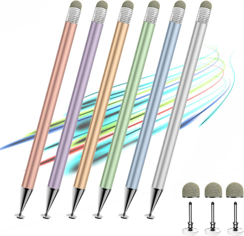 Stylus Pen for Touchscreen, 2in1 High Precision Sensitivity Stylus, Compatible with All Touch Screens (Silver/Blue/Gold)