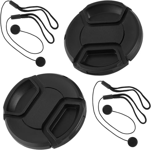 2 Pack 58mm Snap-On Center-Pinch Lens Cap, Compatible with Canon EOS Rebel T7 T6 T5 T100 4000D T8i T7i T6s T6i T5i T4i