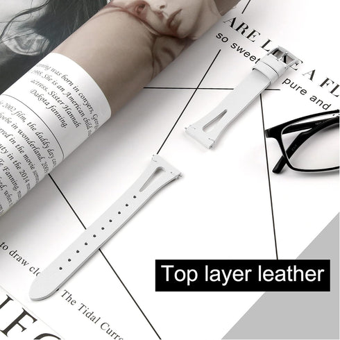 ID208 Plus Smart Watch Band, Lamshaw Slim Vintage Leather Strap Replacement for Quican ID208 Plus 1.8 Inches