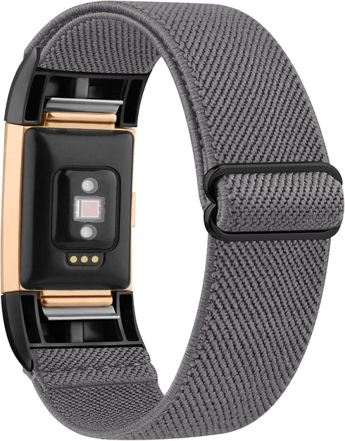Stretchy Nylon Solo Loop Band for Fitbit Charge 2, Adjustable Soft Elastic Braided Sport Straps Replacement Wristband
