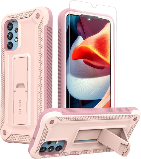 Samsung Galaxy A32 5G Case - Pink with Built-in Screen Protector, Kickstand & Ultimate Drop Protection.
