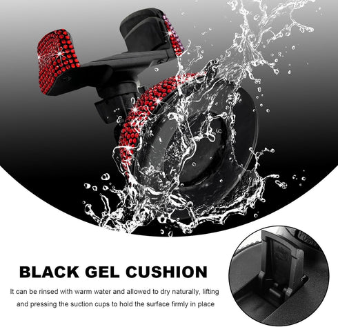 FSTURIOS 360 Bling Cell Phone Holder, Adjustable Rhinestone Car Phone Mount with Air Vent Base, Universal Shiny Crystal