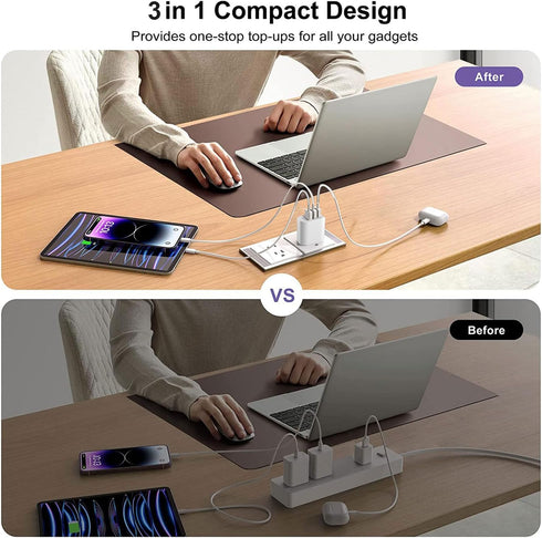 USB Wall Charger, 3 Pack 3-Port Charging Block Compatible with iPhone, iPad, Samsung Galaxy, LG