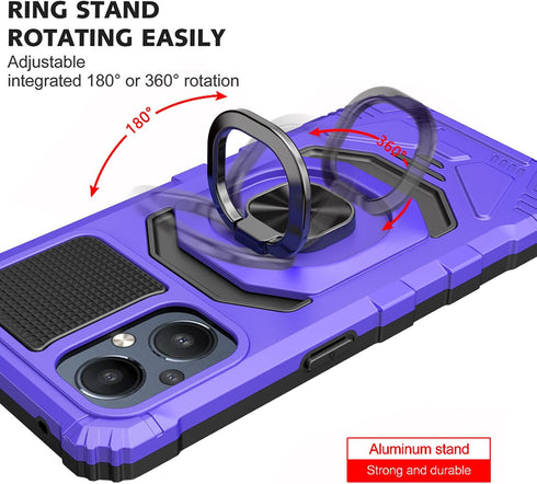 Ailiber Purple OnePlus Nord N20 5G Case, Heavy Duty Shockproof Protective Cover with Screen Protector and Ring