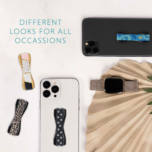 LOVEHANDLE Universal Phone Grip - Paws Design Elastic Strap with Black Base for Most Smartphones and Mini Tablets,