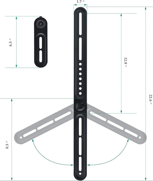 DYNAVISTA 22lbs(10kg) Soundbar Mount Sound Bar TV Bracket for Mounting Above or Under TV, Fits with Adjustable Long