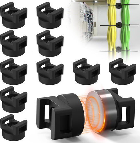 SANGIFT Magnetic Zip Tie Mount, 25LBS Strong Magnetic Wire Holder, Multipurpose Magnet Zip