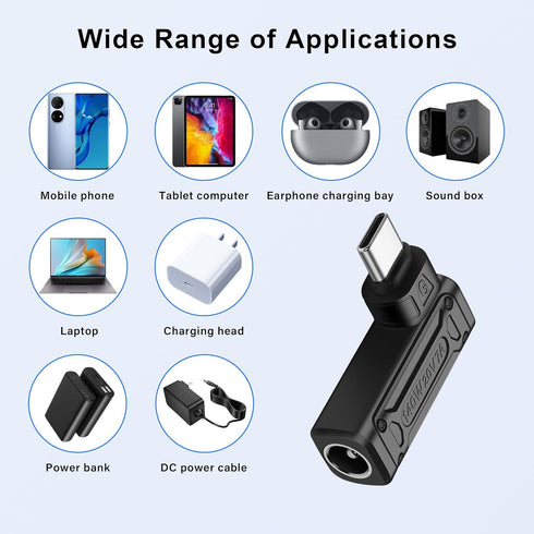 SinLoon PD 140W DC5521 to Type C Power Charging Adapter, DC 5.5mm x 2.1mm Female Input to USB C Male Connector