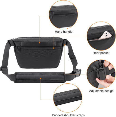 Tullio Camera Bag Sling, Crossbody Expandable Photography Bag for DSLR SLR Mirrorless Cameras, Waterproof Camera Case