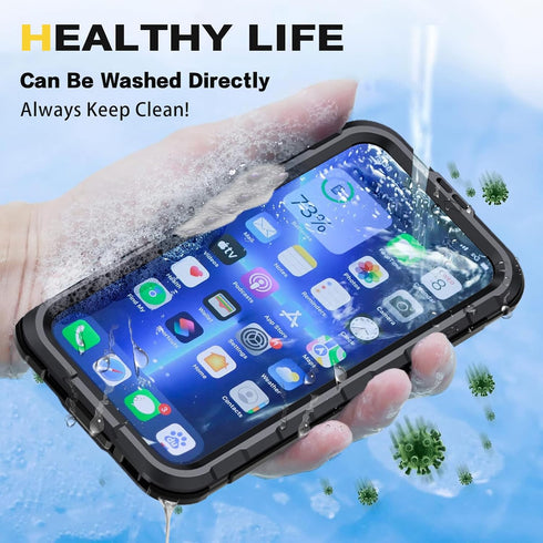 iPhone 15 Pro Max Waterproof Case Compatible with MagSafe, Metal Heavy Duty IP68 Underwater Built-in Screen Protector,