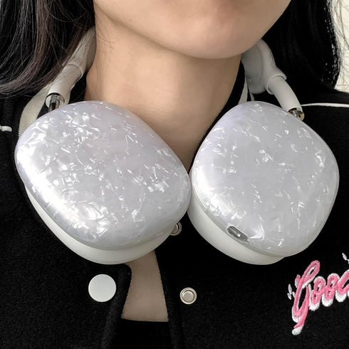 Cute Glitter AirPods Max Case with Cleaner Kit, Anti-Scratch Shell Pattern Cover for Ear Pads, Cups, and Headband -