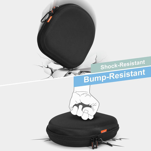 Hard Shell Headphone Case - Durable Zipper Portable Carrying Pouch Bag for Universal Headphone Travel
