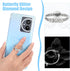 WJIAAA 4Pcs 3 360 Transparent Butterfly Phone Ring Holder Grip, Clear Cell Phone Ring Holder Stand with Diamonds
