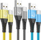 3-Pack USB C Cable 6FT 3A Fast Charging Nylon Charger for Samsung Galaxy S24 S23 S22 S21 S20 A11 A12 A13 A14 A15, LG,