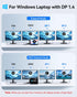 USB C Docking Station Dual Displayport Monitor, USB C Hub with 2 DP, HDMI, VGA, PD Charging, USB A&C Ports